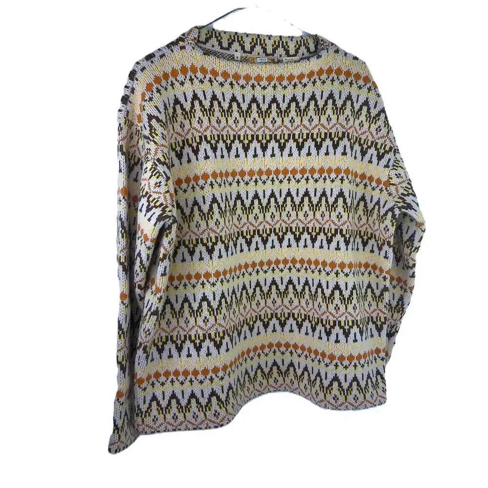 Levi's LVC Carpet Boat Neck Wool Blend Patterned Knit Pullover Sweater Small